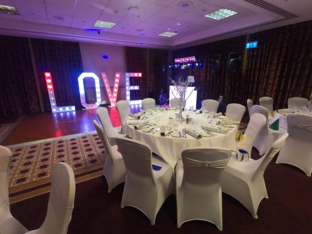 love letters for hire Sussex, LED light accessories, SOS Entertainment