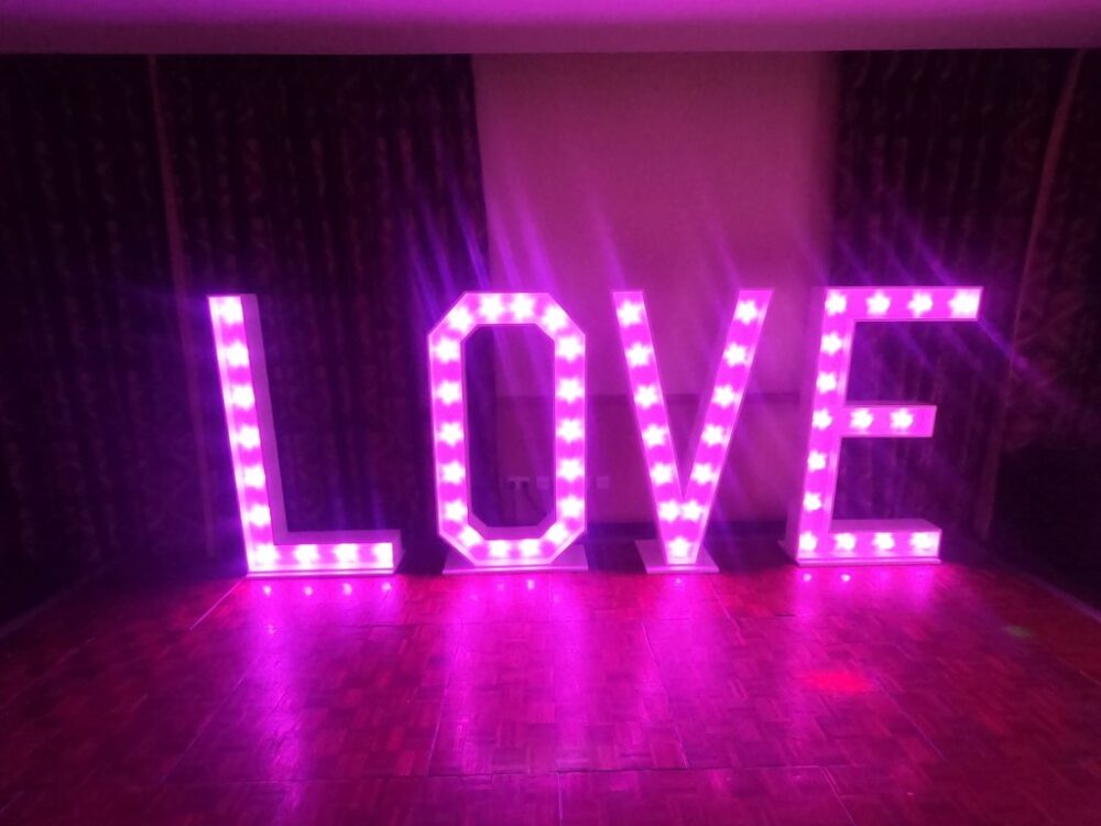 love letters for hire, LED light accessories, SOS Entertainment