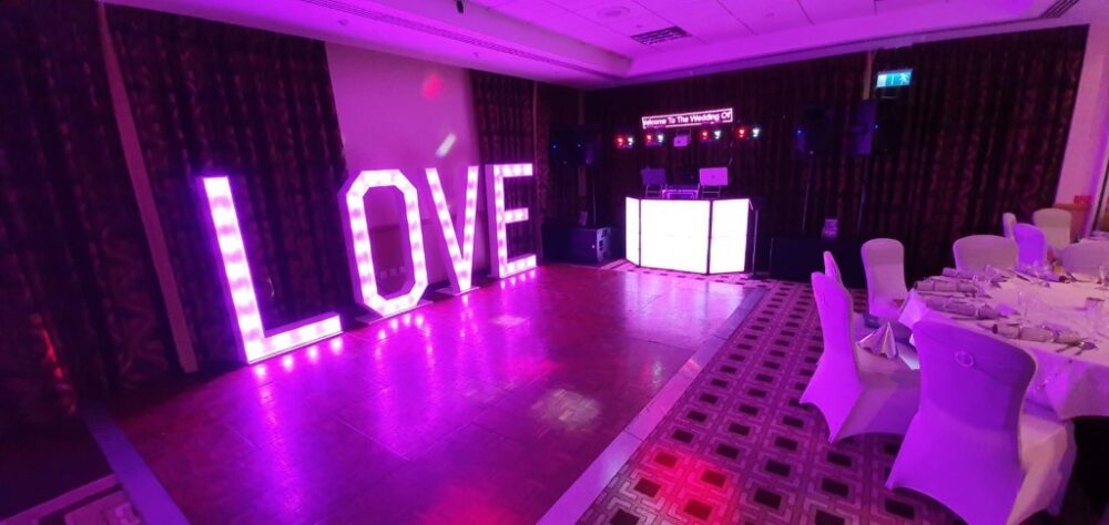 love letters for hire Essex, LED light accessories, SOS Entertainment
