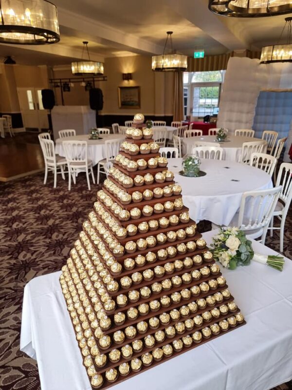 ferrero rocher pyramid stand, hire in kent & sussex