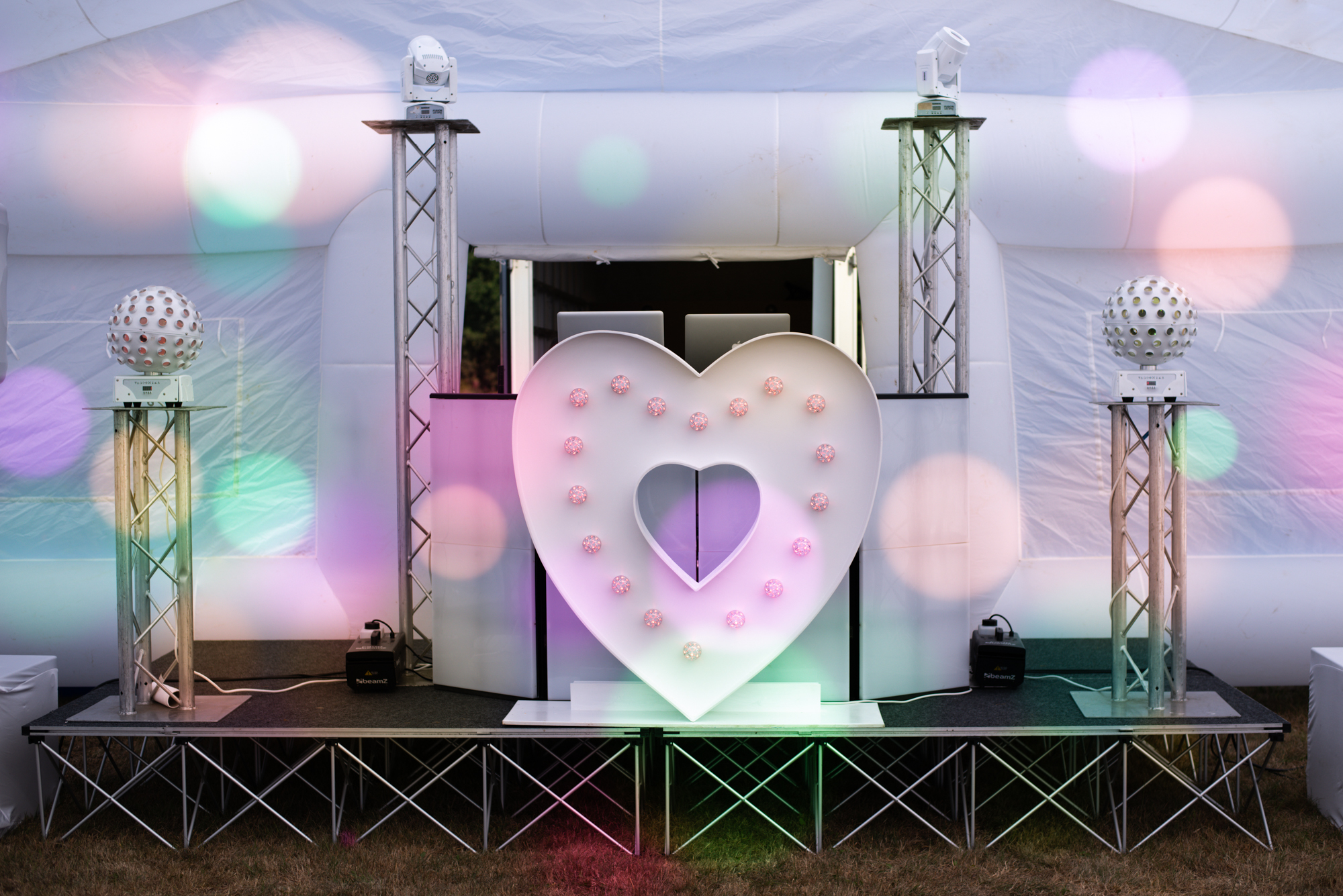 DJ for hire stage and party set up