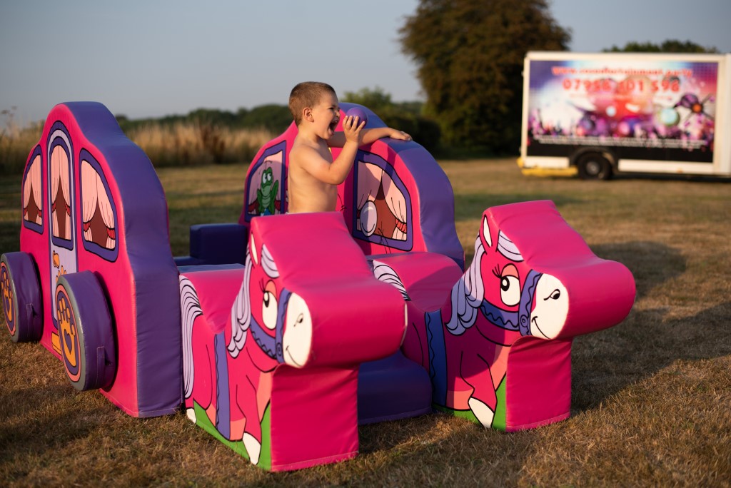 pink inflatables to hire, soft play to hire