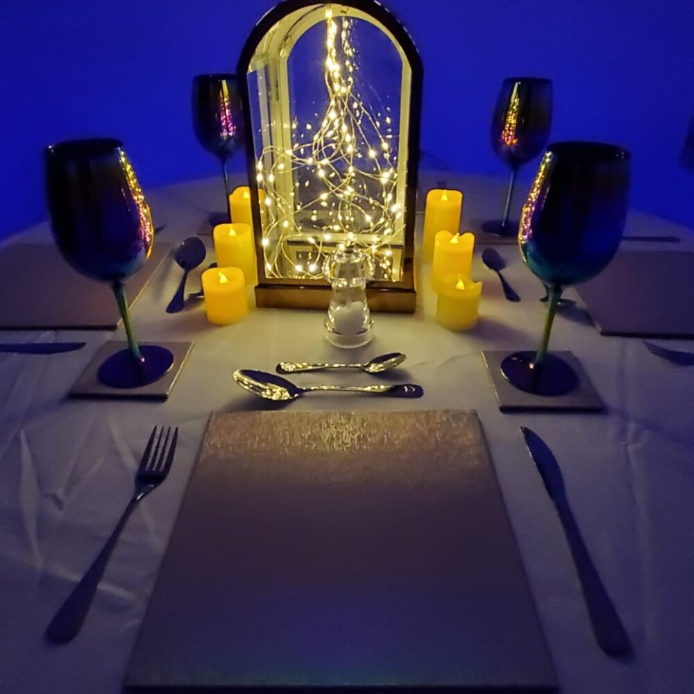 light up dining table, igloo dome