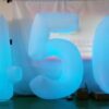inflatable numbers, light up numbers to hire
