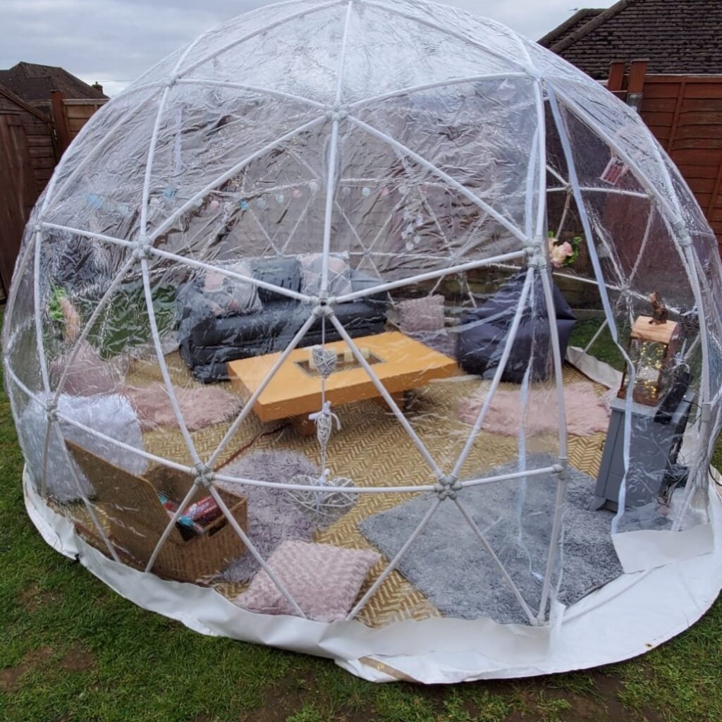 igloo dome set up for Easter bank holiday 2021