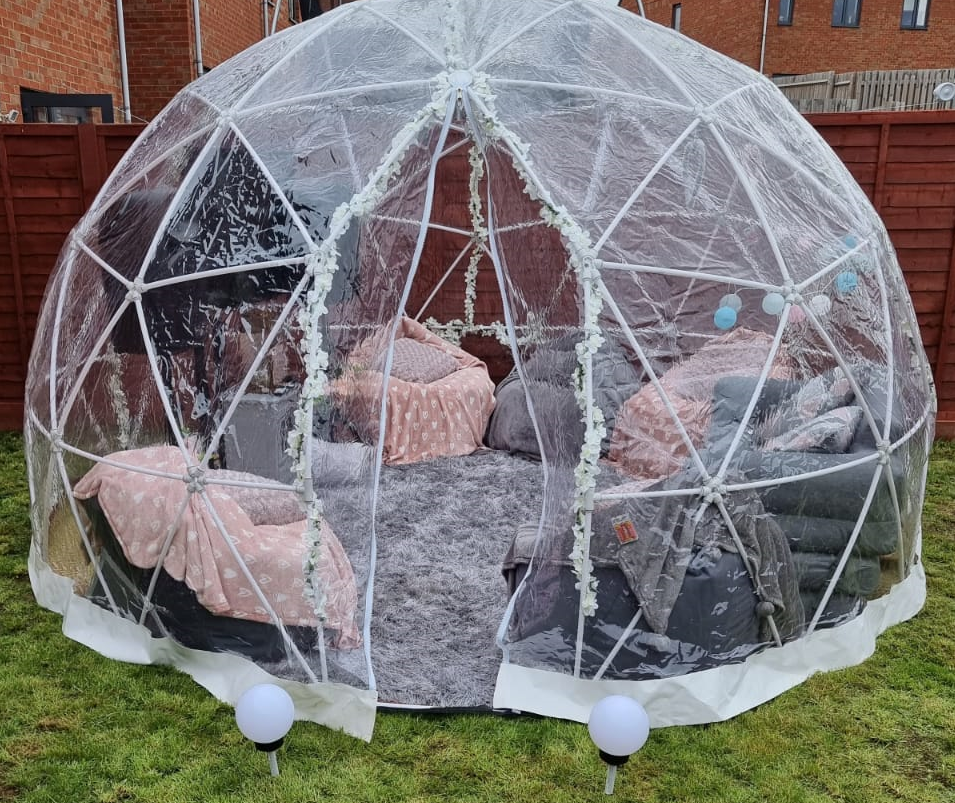 igloo dome hire, HD screen and speakers, outdoor entertainment hire