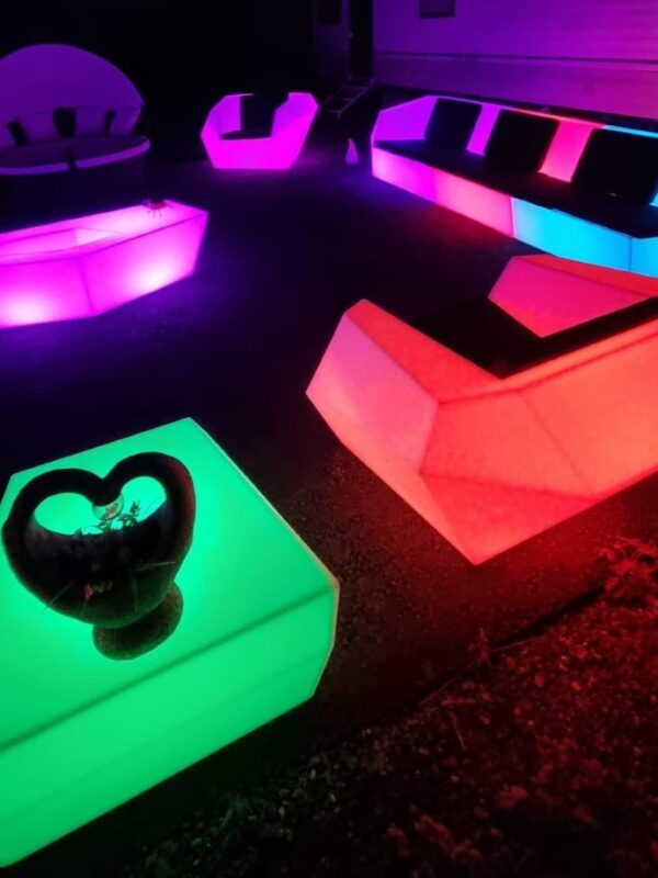 furniture with led lights, hire Kent & Sussex