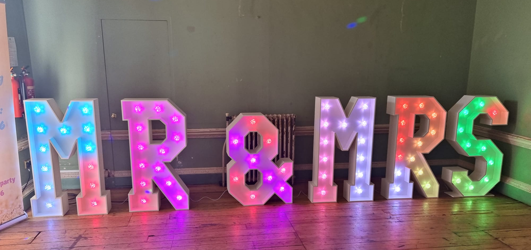 led light up letters, MR & Mrs letters for weddings & anniversaries