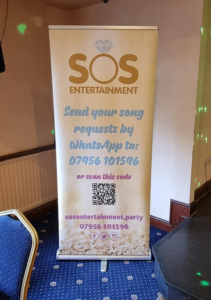 dj song request, sign & QR code from SOS Entertainment