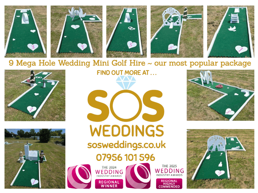adult mini golf hire for weddings