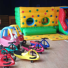 didicar ride on hire with track & bouncy castle bundle, kent, sussex, essex
