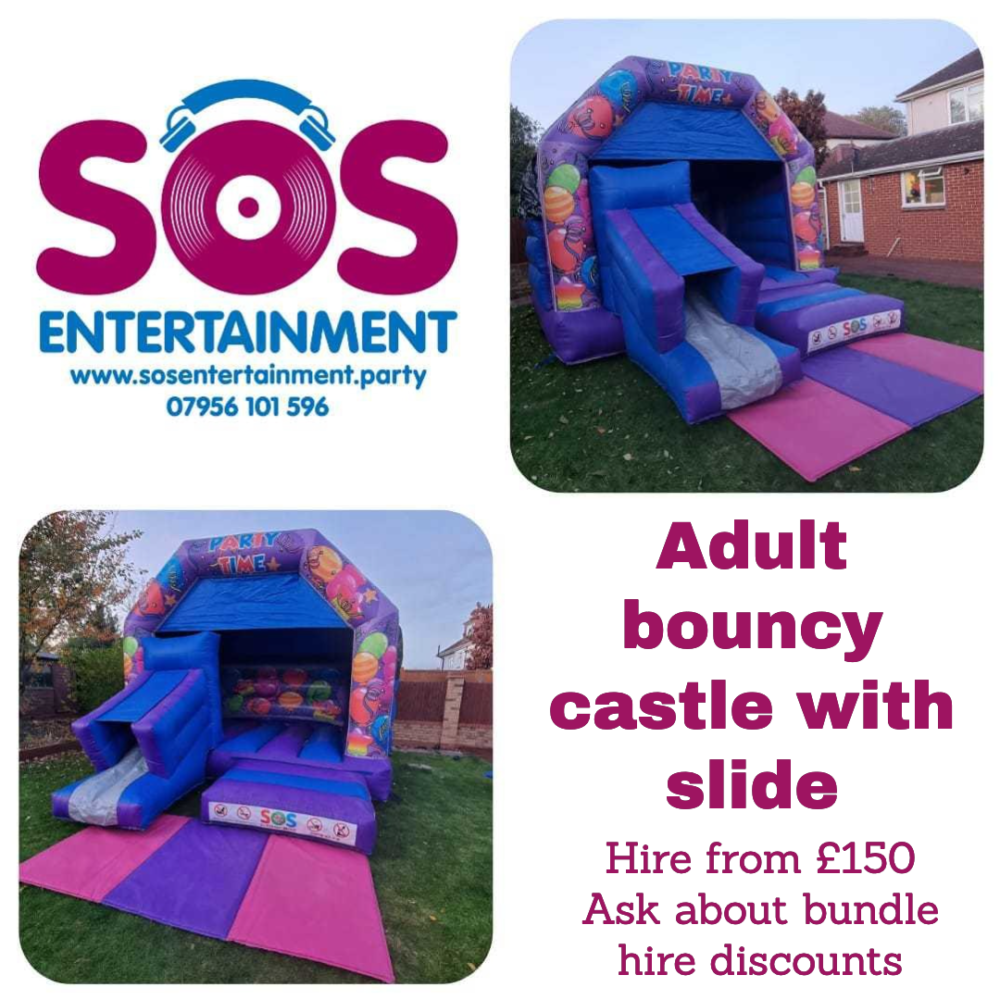 adult bouncy castle hire, with slide