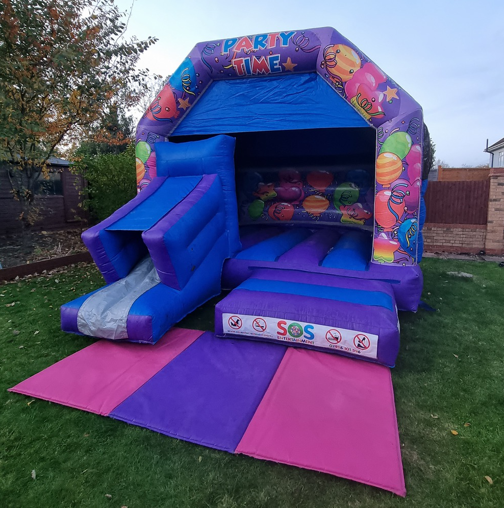 adult bouncy castle hire with slide and mats
