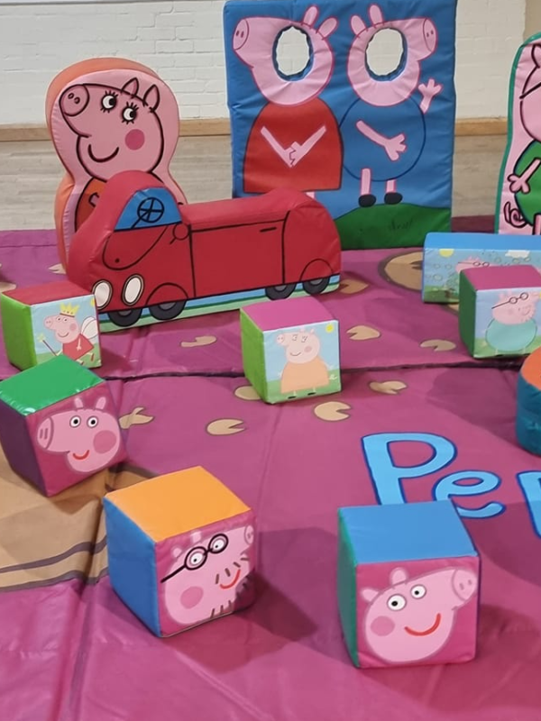 piggy character softplay hire, Kent, Sussex, Essex, London