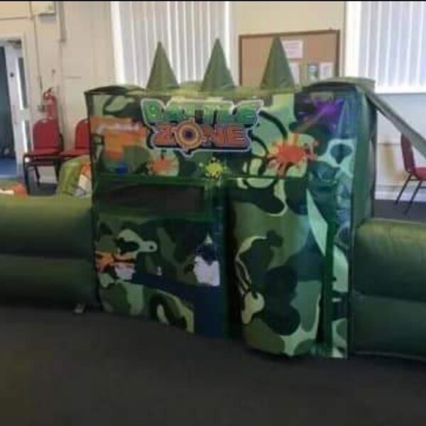 Inflatable Battle Zone bunker for nerf parties