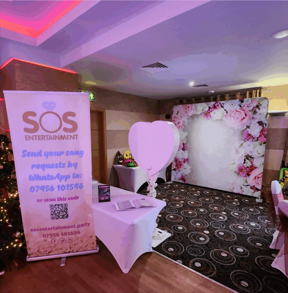 photo booth backdrop, hire in west sussex