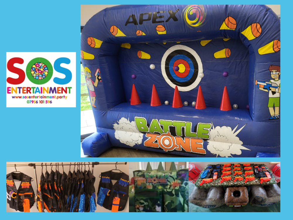 hire our inflatable nerf shooting range
