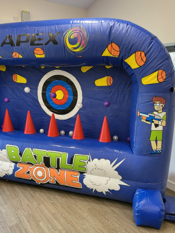 hire our firing range inflatable zone for nerf parties