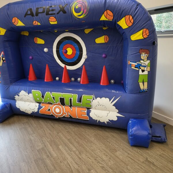 Inflatable firing zone for nerf parties