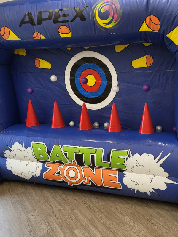 hire our inflatable nerf shooting range