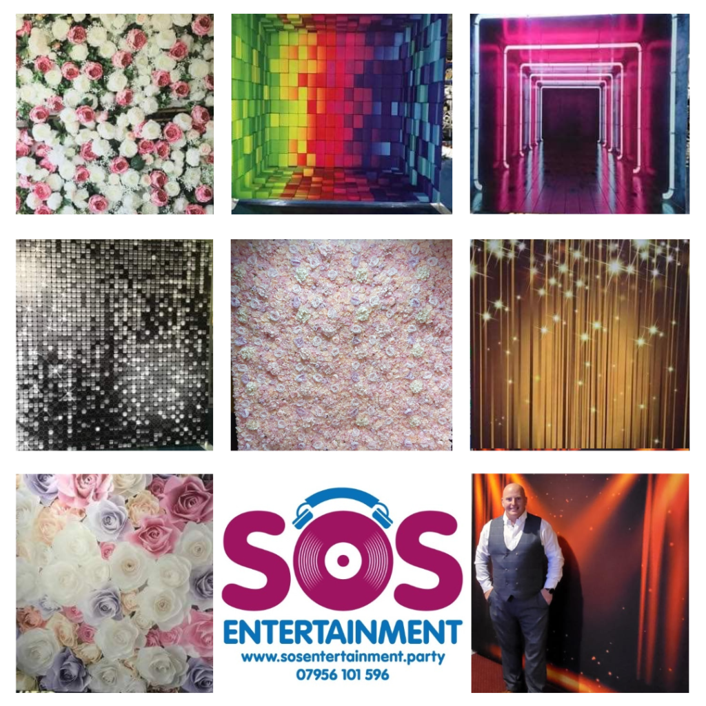 Photo Booth Backdrop Hire | Many Designs | Ideal Parties & Weddings