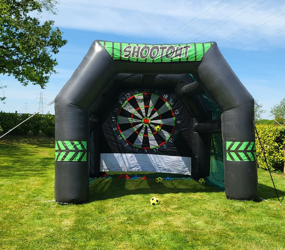inflatable kick darts shoot out for hire