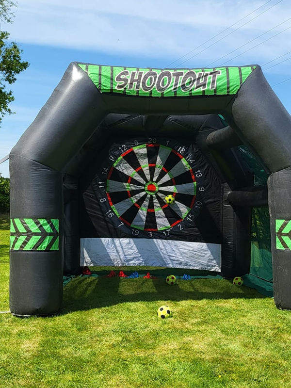 inflatable kick darts shoot out for hire