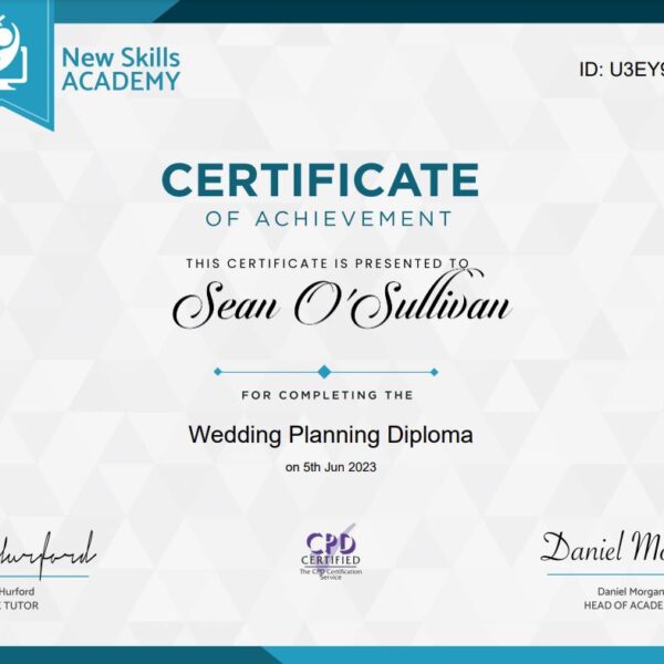 SOS Entertainment's new wedding planner qualification