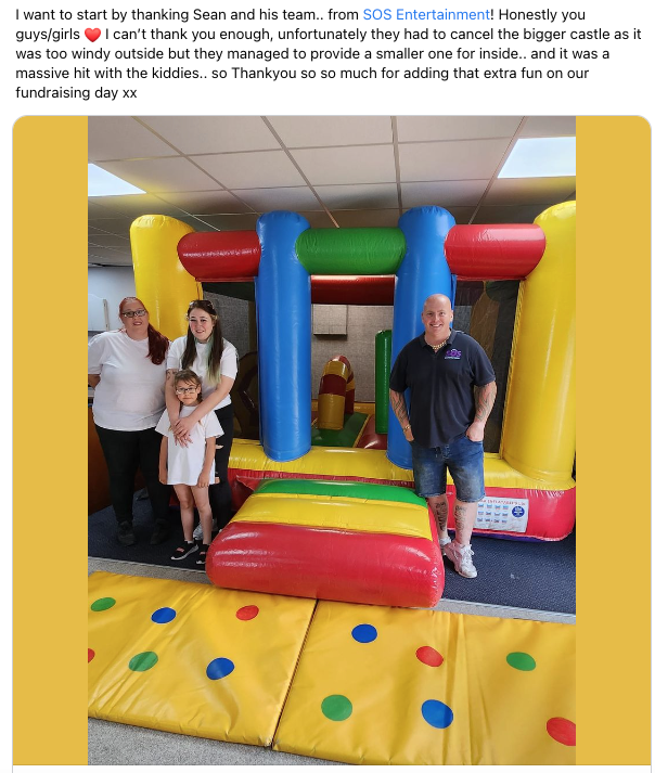 charity fundraiser bouncy castle donation