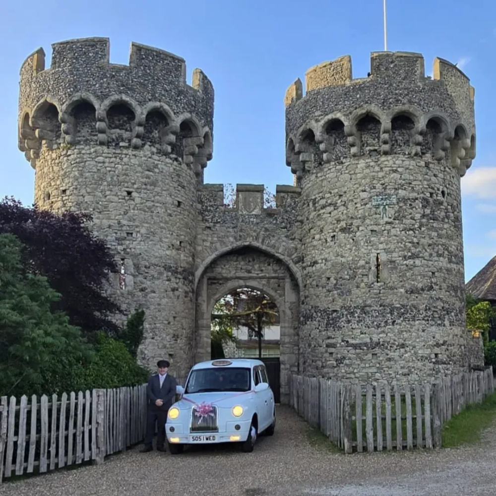 white london cab taxi for wedding from SOS Entertainment, Kent, Sussex, Surrey, Essex