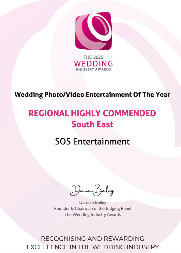 award for Highly Commended wedding supplier