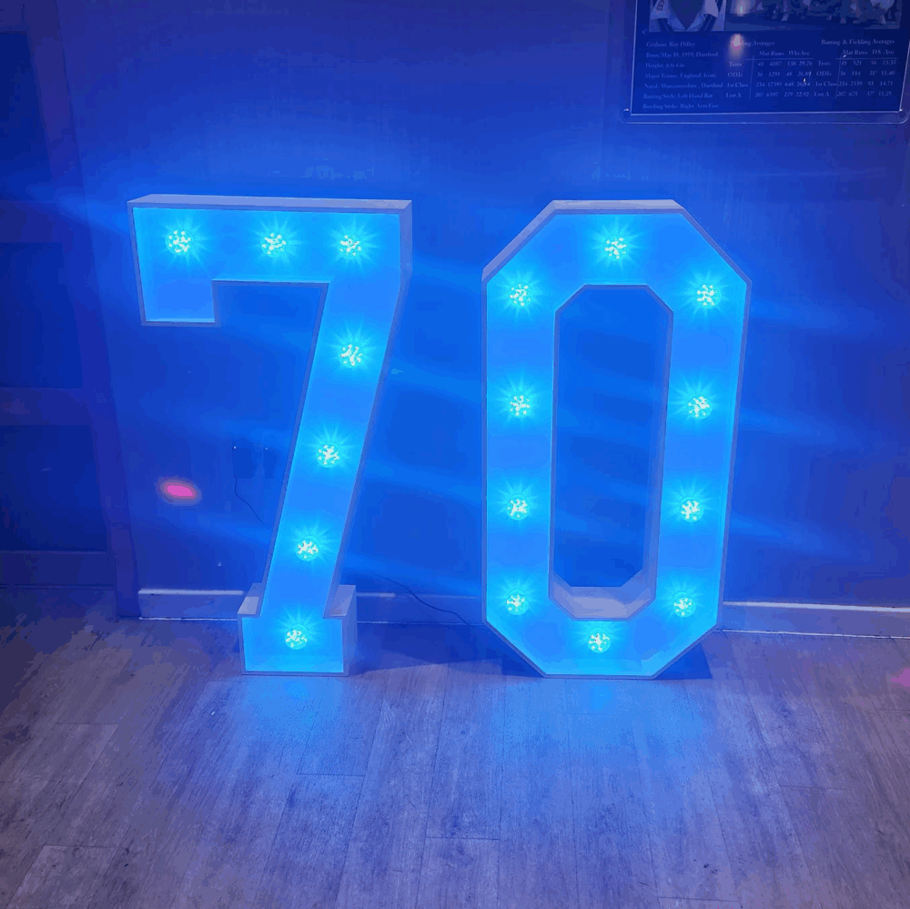 light up numbers hire, essex