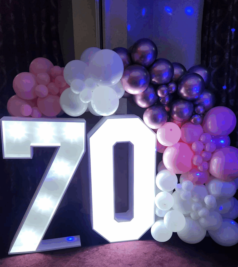 light up numbers hire, kent