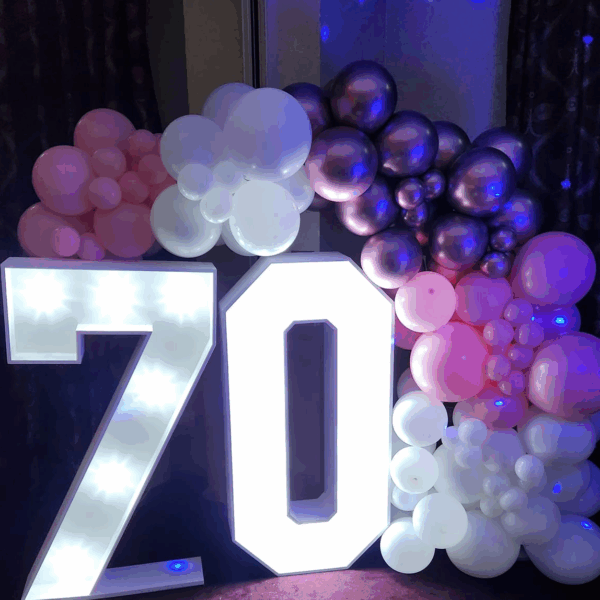 light up numbers hire, kent