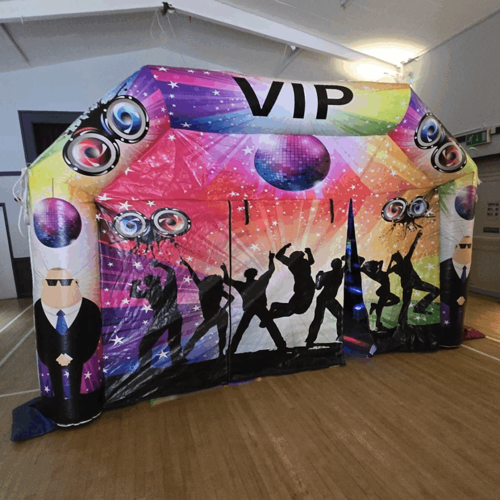 inflatable nightclub with UV lights, essex